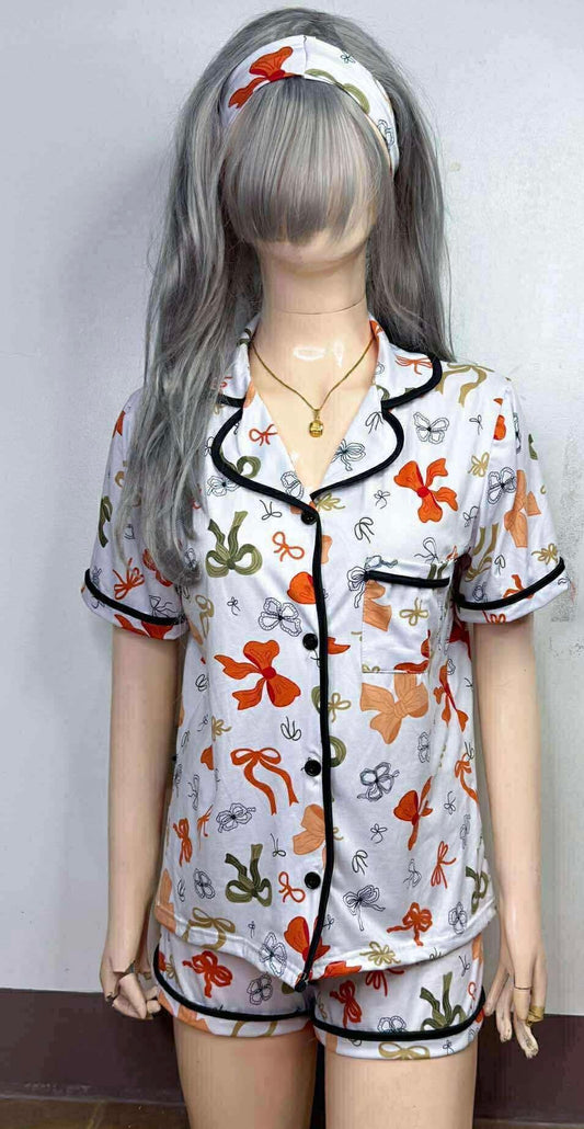 PLAYFUL RIBBON PJ SET + HEADBAND