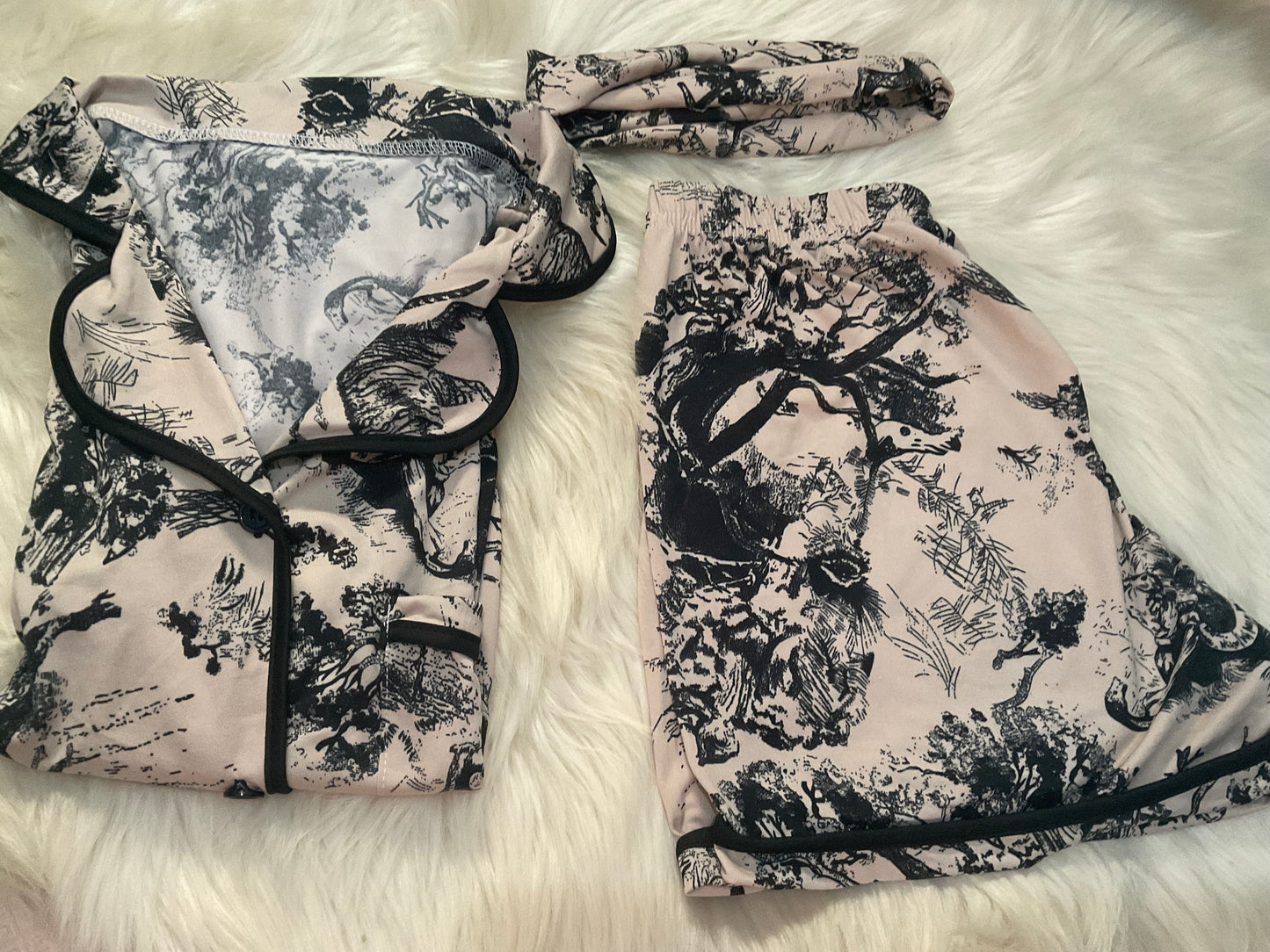 Sienna Tan Pajama set with headband